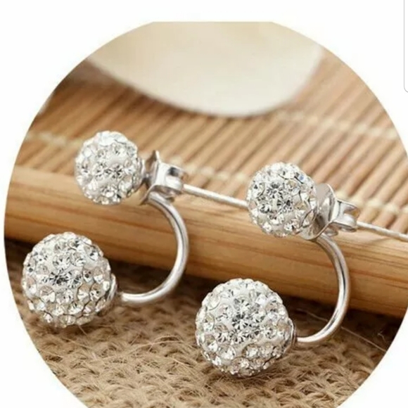 New double beaded rhinestone Crystal stud earrings - Picture 6 of 6
